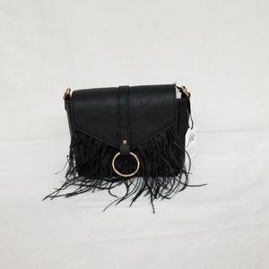 O ring feather crossbody bag